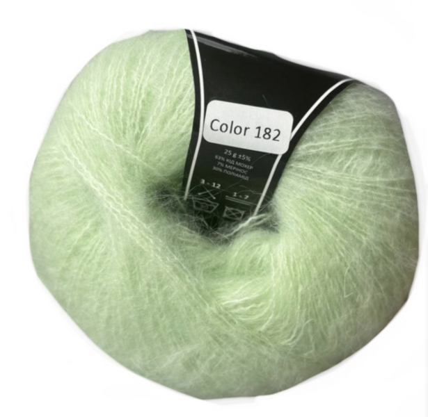Пряжа AVANTI YARN KID MOHAIR №182 м'ятний, пряжа-мохер напіввовняна, для в'язання гачком и спицями 182 фото
